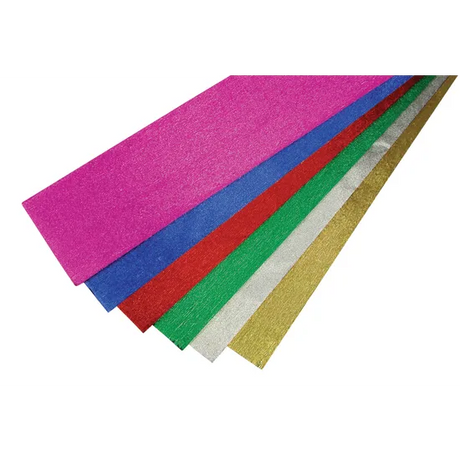 Metallic Crepe Paper (50cm x 1m) - Pack of 6 - Modern Teaching Aids NZ