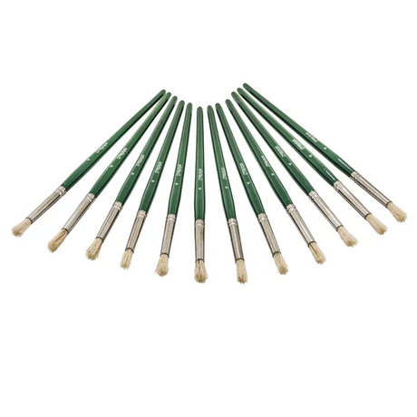 Creatistics Round Bristle Paint Brush Size 4- Pack of 12 - Modern Teaching Aids NZ