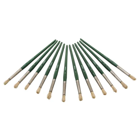 Creatistics Round Bristle Paint Brush Size 6- Pack of 12 - Modern Teaching Aids NZ