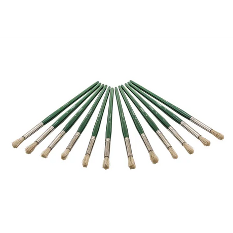 Creatistics Round Bristle Paint Brush Size 8- Pack of 12 - Modern Teaching Aids NZ