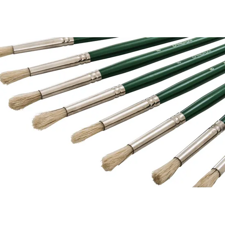 Creatistics Round Bristle Paint Brush Size 8- Pack of 12 - Modern Teaching Aids NZ