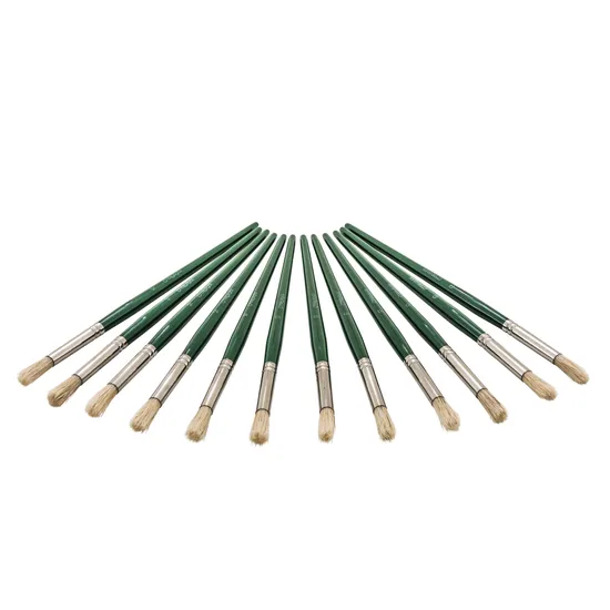 Creatistics Round Bristle Paint Brush Size 10- Pack of 12 - Modern Teaching Aids NZ