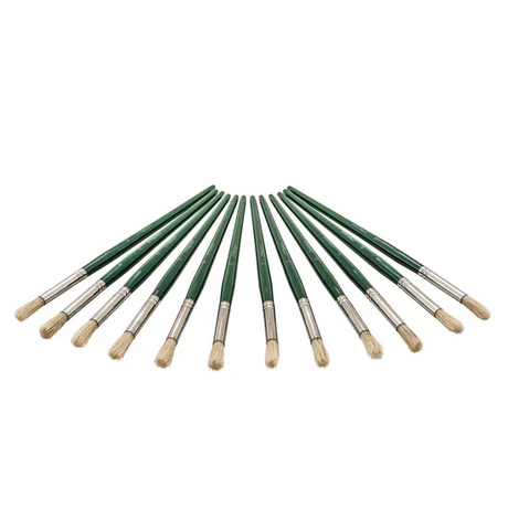 Creatistics Round Bristle Paint Brush Size 10- Pack of 12 - Modern Teaching Aids NZ