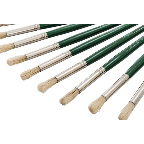Creatistics Round Bristle Paint Brush Size 10- Pack of 12 - Modern Teaching Aids NZ