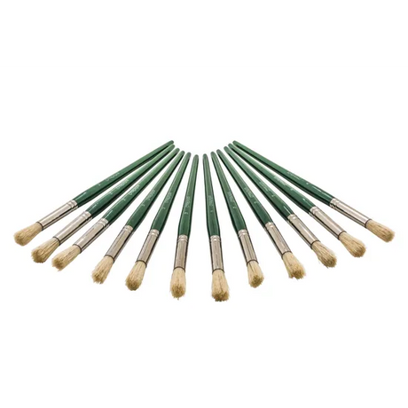 Creatistics Round Bristle Paint Brush Size 14- Pack of 12 - Modern Teaching Aids NZ