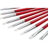 Creatistics Taklon Flat Paint Brush Size 10- Pack of 12 - Modern Teaching Aids NZ