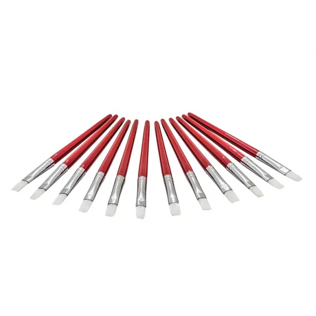 Creatistics Taklon Flat Paint Brush Size 12- Pack of 12 - Modern Teaching Aids NZ