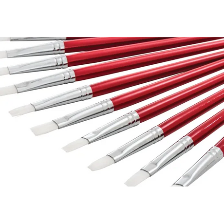 Creatistics Taklon Flat Paint Brush Size 12- Pack of 12 - Modern Teaching Aids NZ