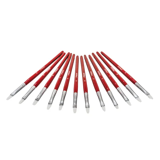 Creatistics Taklon Flat Paint Brush Size 6- Pack of 12 - Modern Teaching Aids NZ