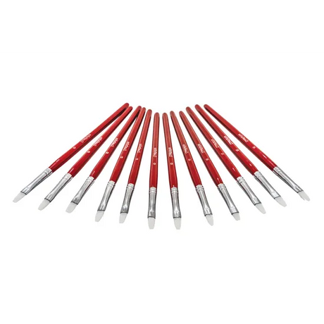 Creatistics Taklon Flat Paint Brush Size 6- Pack of 12 - Modern Teaching Aids NZ