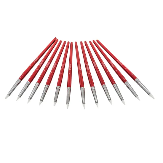 Creatistics Taklon Round Paint Brush Size 0- Pack of 12 - Modern Teaching Aids NZ