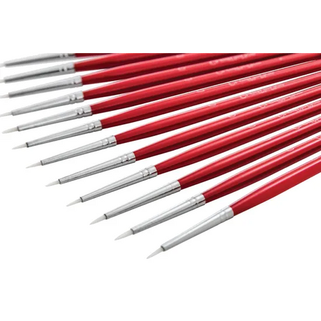 Creatistics Taklon Round Paint Brush Size 0- Pack of 12 - Modern Teaching Aids NZ