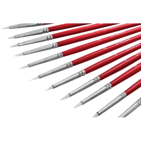 Creatistics Taklon Round Paint Brush Size 2- Pack of 12 - Modern Teaching Aids NZ