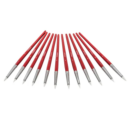 Creatistics Taklon Round Paint Brush Size 4- Pack of 12 - Modern Teaching Aids NZ