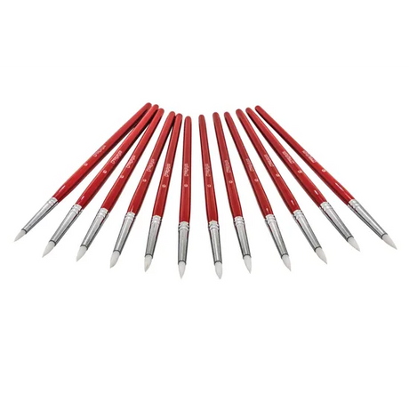 Creatistics Taklon Round Paint Brush Size 6- Pack of 12 - Modern Teaching Aids NZ