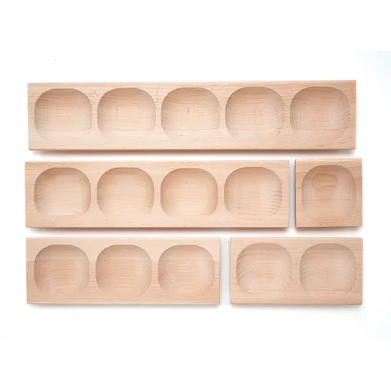 Wooden 1-2-3-4-5 Frame Tray Set - Modern Teaching Aids NZ