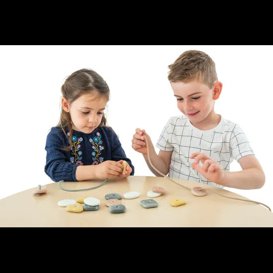 Threading Pebbles - Set of 12 - Modern Teaching Aids NZ