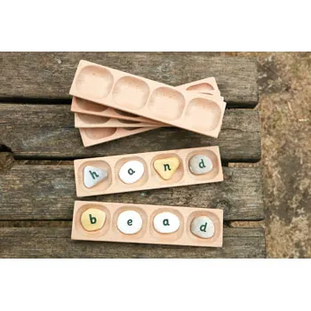 4 Pebble Word Building Trays Set of 6 - Modern Teaching Aids NZ