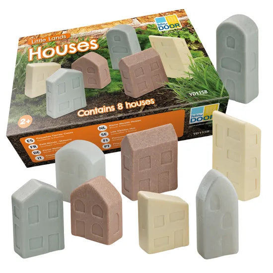 Little Lands Houses Set of 8 - Modern Teaching Aids NZ