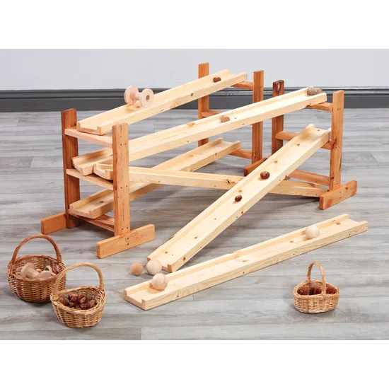 Wooden Chutes and Stands - Set of 9