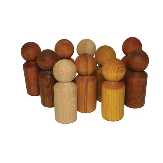 Multicultural Wooden People - 10 Pieces
