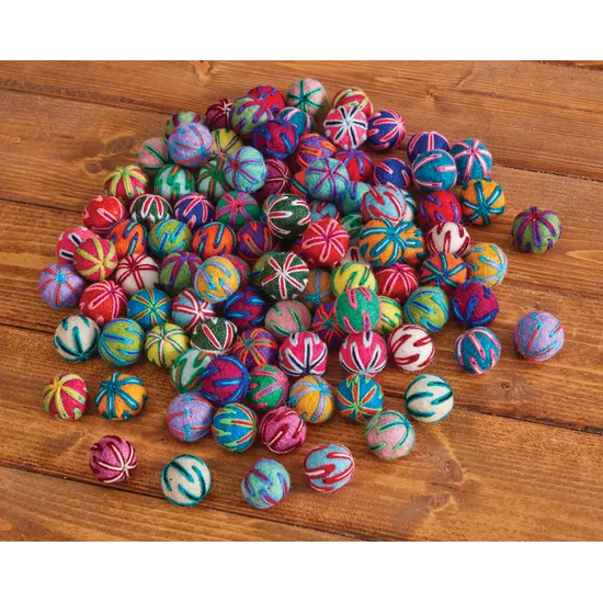 Pattern Felt Balls 100 Pieces
