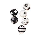 Black &amp; White Pattern Balls - Set of 6