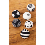 Black &amp; White Pattern Balls - Set of 6