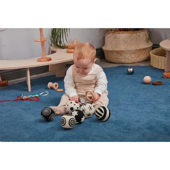 Black &amp; White Pattern Balls - Set of 6