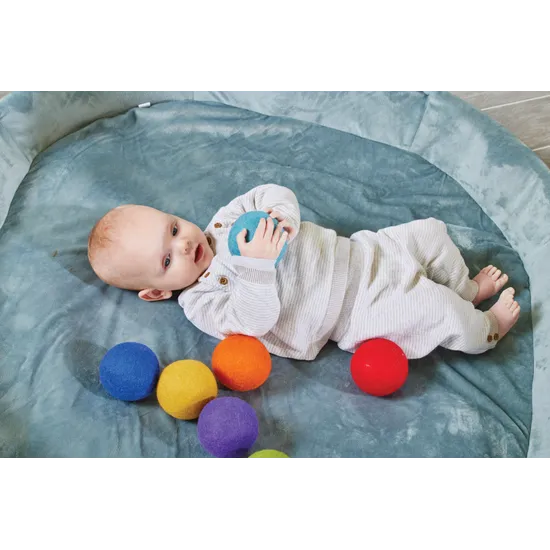 Large Rainbow Felt Balls - Set of 7