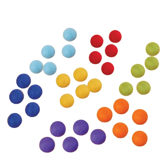 Large Rainbow Felt Balls - Set of 7