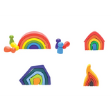 Rainbow Wooden Nesting Blocks - 27 pieces - Modern Teaching Aids NZ