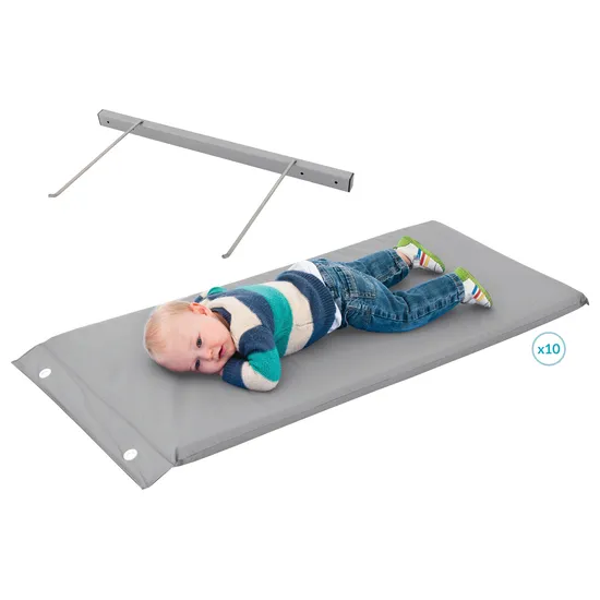 MTA Spaces - Wall Rack & 10 Mats - 2.5cm - Grey - Modern Teaching Aids NZ